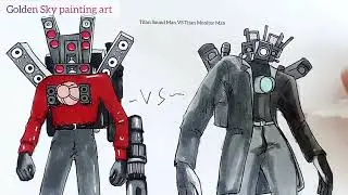 How To Draw UPGRADED Titan Sound Man VS Titan Monitor Man