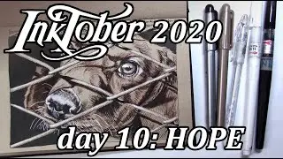 INKTOBER 2020 // day 10: HOPE // Ink drawing demo