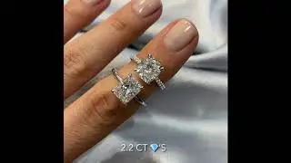 Radiant VS Cushion Cut Diamond Rings: 2.2 carats