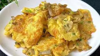 孩子吃饭没胃口，试试这个榨菜煎鸡蛋，做法简单，香香脆脆太下饭