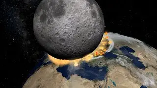 Moon Grazes Europe on Collision Course - Universe Sandbox