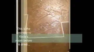 DIY paper bag flooring over concrete