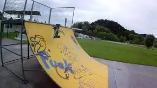 1:10 Carson Dirt Warrior Brushless 2.0 with street tires in the skatepark