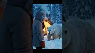 #2 Solo Winter Survival with a Polar Bear Extreme Cold Blizzard Camping 4K Cinematic ASMR