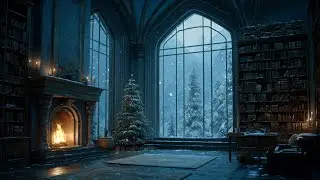 Snowfall and Firelight Glow ❄️ A Quiet Winter Atmosphere for Calm Focus and Rest