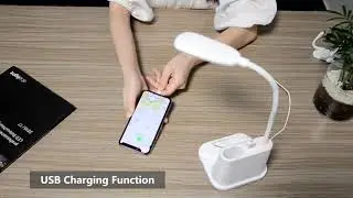 USB Rechargeable LED Desk Lamp Touch Dimming Adjustment Table Lamp for Children Kids Reading Study
