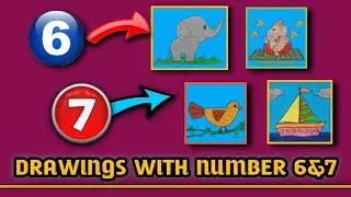 HOW TO DRAW EASY DRAWINGS WITH NUMBER 6&7 #numberdrawing #drawing #oil pastels #colouring #artist