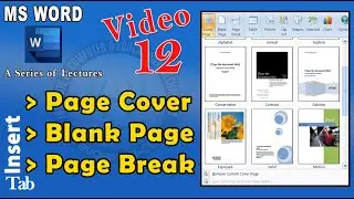 Ms Word &ndash; Cover Page Blank page and Page Break | Ms Word Insert Tab