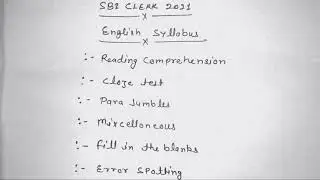 SBI Clerk 2021 Syllabus | English section