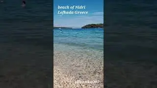 Beach of Nidri in Lefkada, Greece, blue water, green mountain [Greek summer] [Ionian sea] #shorts