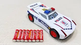 Unboxing stunt car, transformable police car, whale doll, Spider Man remote-controlled car