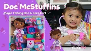 Doc McStuffins Magic Talking Doc & Care Cart (Toy Videos for Children)