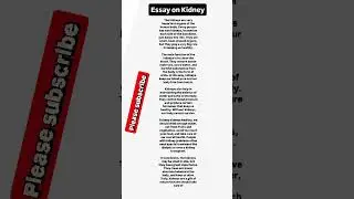 essay on kidney for science biology students