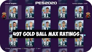 PES 2020 | Official 497 Gold Balls @Max Level Ratings🔥