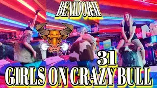 4K GIRLS ON CRAZY BULL 31#cowgirl #mechanicalbullriding #benidorm #bullriding #mechanicalbull #bull