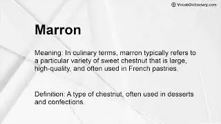 Marron Meaning