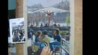 French Cafe - Pastel & Water on Ingres Paper