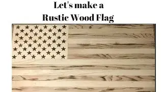 Burned Wood Grain Rustic American flag