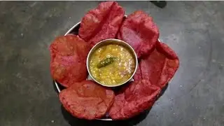 Make an easy 5 minutes recipe for breakfast and tiffin as well Beetroot puri recipe 😋