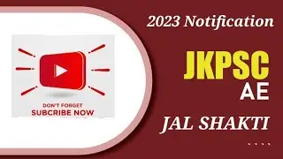 JKPSC AE CIVIL ENGINEERING 2023 Jal Shakti Notification OUT