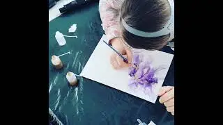 Alcohol ink - purple wispys