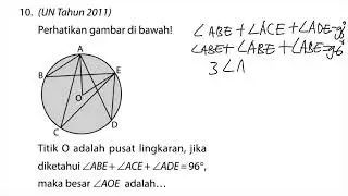 Perhatikan gambar, titik o adalah pusat lingkaran, jika diketahui sudut Abe+Ace+Ade =96 derajat