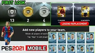 FIRST LOOK OF PES 2021 MOBILE | LEGEND REPLACEMENT | NEW PLAYERS etc.