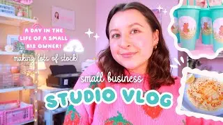 SMALL BUSINESS STUDIO VLOG ✿ a realistic day in my life making lots of stock for my next collection!