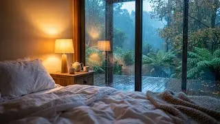 Quiet Relief: Rain Sounds in Japanese Zen Bedroom with Lanterns for Restful Sleep and Peace 🏮