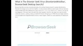 How To Remove The Browser Seek Hijacker Virus (Browserseektoolbar, Browserseekdesktop)