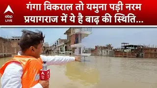 Prayagraj में Ganga का विकराल रूप, Yamuna River का जलस्तर कम हुआ... थोड़ी राहत | ABPLIVE
