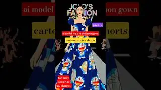 ai model ramp walk |cartoon gown #aifashion #shorts #cartoon #doremon #airunway #trending #viral