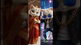 Al Cat Dance Battle: Desi Saree vs Hip Hop! #ai #cat #dance #shorts
