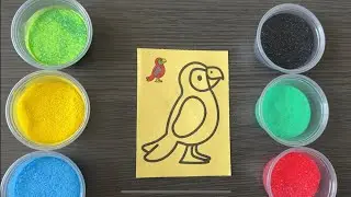 Create a Parrot and Mushroom House with Sand Painting