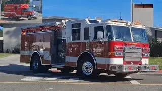 Fullerton Fire Dept. Engine 3 and Ambulance 3 Responding