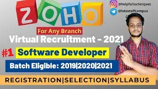ZOHO Latest Virtual Hiring 2021 | Software Developer| Any Branch| Batch: 2019/2020/2021| Apply Now