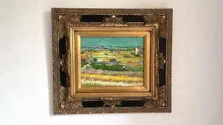 Harvest at La Crau framed Van Gogh reproduction