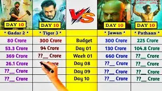 Tiger 3 vs Gadar 2 vs Jawan vs Pathaan Day 10 #boxofficecollection #tiger3boxofficecollection#tiger3