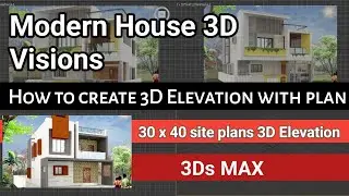 How to create 3D Elevation with  3DS MAX | Modern House Design tutorials | duplex house elevation