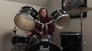 First Day Drumming.  Left-handed set up.