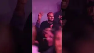 Chris brown vibing in the club listening to #oxlade's 