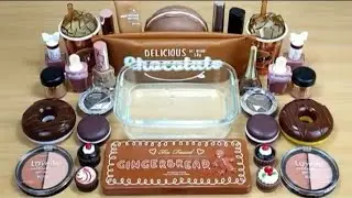 CHOCOLATE 🍫🍩SLIME Mixing makeup and glitter into Clear Slime Satisfying🏋️&zwj;♀️🎭 Slime Videos city