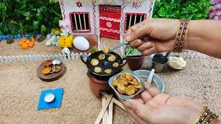 Miniature Egg Bonda recipe | ASMR | Egg bajji | Miniature Cooking | Mini food