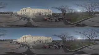 VR 360 Lviv Old City Center Park Ukraine 8K 3D footage