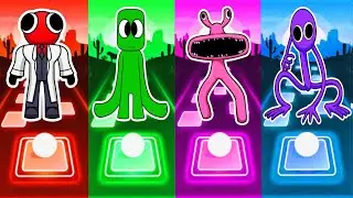 Rainbow Friends - Red vs Green vs Pink vs Purple | Tiles hop EDM Rush