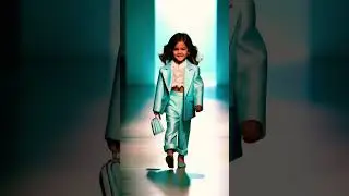 Adorable Toddler Slays in a Pastel Power Suit on the Runway! #ai #babyfashion
