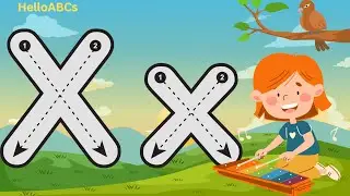 Напишите букву X с помощью простых шагов, слов и упражнений @HelloABCs #lettersforkids #abcwritin...