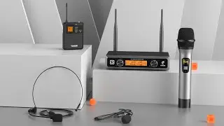 TONOR TW821 UHF Wireless Microphones System with Metal Cordless Handheld, 2*15 Channels 200ft Range