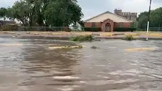 Streets flooded in Marlin, Texas
