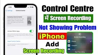 control center screen recording not showing problem iPhone | screen recording option not show iphone